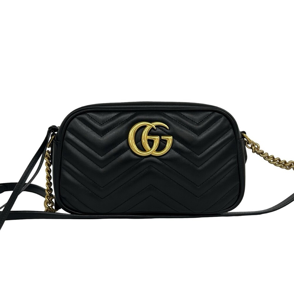 GUCCI GG Marmont Logo Hardware Quilted Leather Shoulder Bag/Pouch for Women, ...